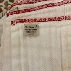 Cloth-eez organic white prefold diapers size Medium